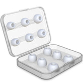 6 Paar kabellose Ohrhörer, austauschbare Ohrstöpsel aus Silikon für AirPods Pro, mit Aufbewahrungsbox, Silikon, Weiß